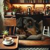 Dachshund Print Throw Pillow Cover 45X45Cm Square Cushion Case With Zipper For Home Sofa, Living Room, Office Decor
