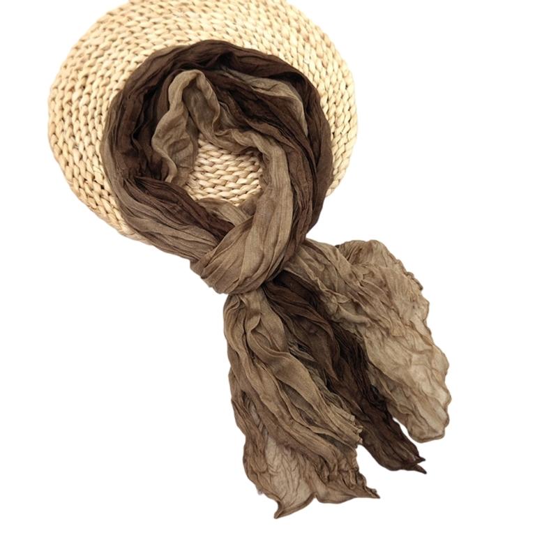 Eleganter gedrehter Plissee-Schal Polyester Mehrzweck Langer Schal für Frühling Herbst Tägliches Büro-Outfit All Matching Accessoire