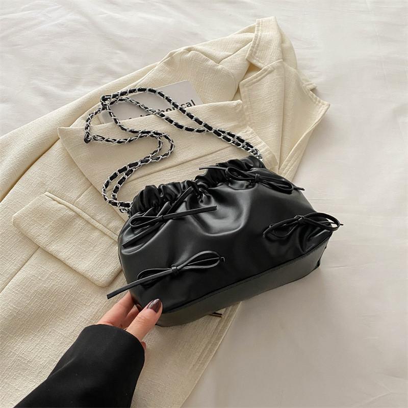 Stylish Street Chic Bucket Bag For Women 2024 New Spring Chain Shoulder Crossbody Bag