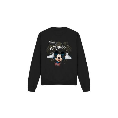 Disney Unisex Adult French Mickey Mouse Fireworks New Year Sweatshirt
