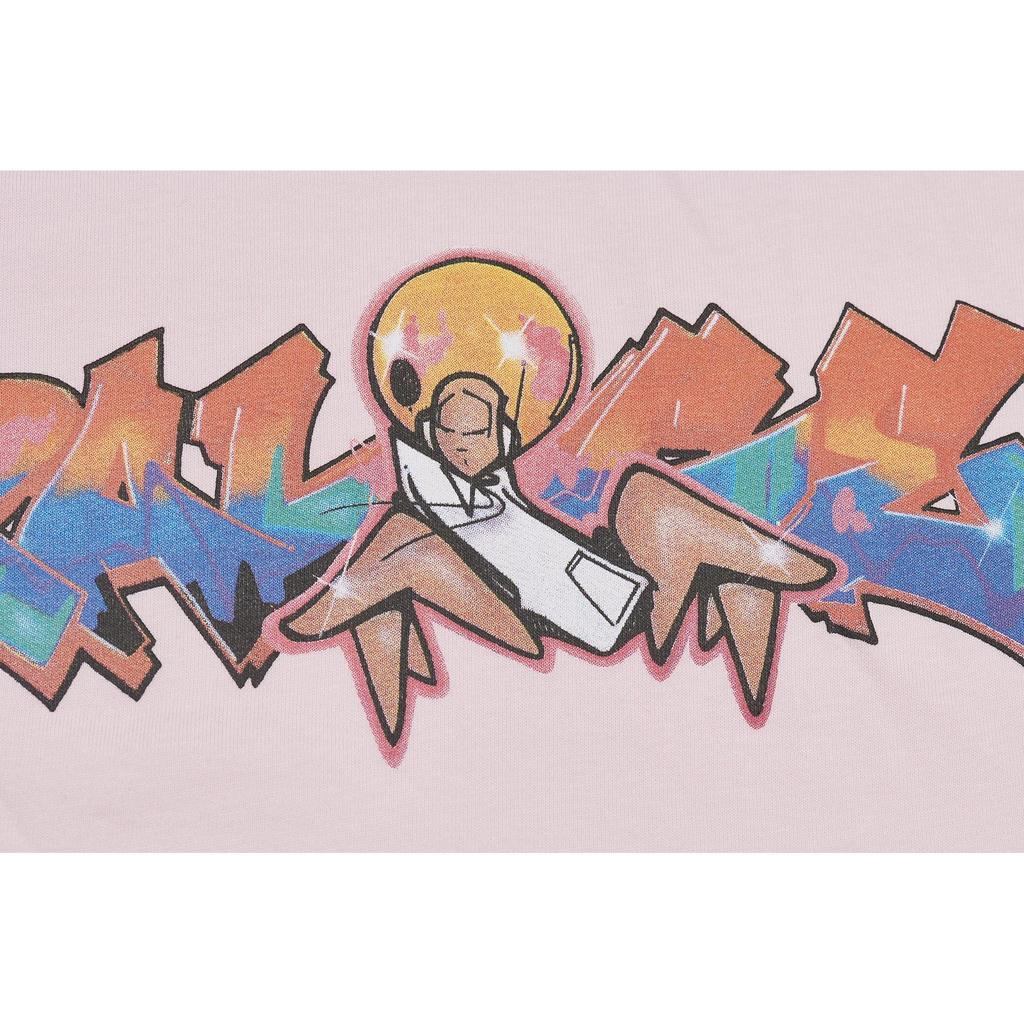 Palace FW21 Ultimo Serie Zomby T-skjorte Lys Rosa Tegneserie Trykk Rund Hals Kort Erme T-skjorte Unisex T-skjorte P21TS234