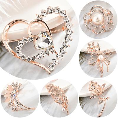1PC Strass Brosche Pins Kleidung Zubehör Hochzeit Party Frauen Brosche Broschen Elegant