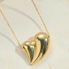 2025 New Fashion Women Geometric Elegant 14K Real Gold Heart Pendant Clavicle Chain Necklace Women Simple Luxury Necklace Jewerl