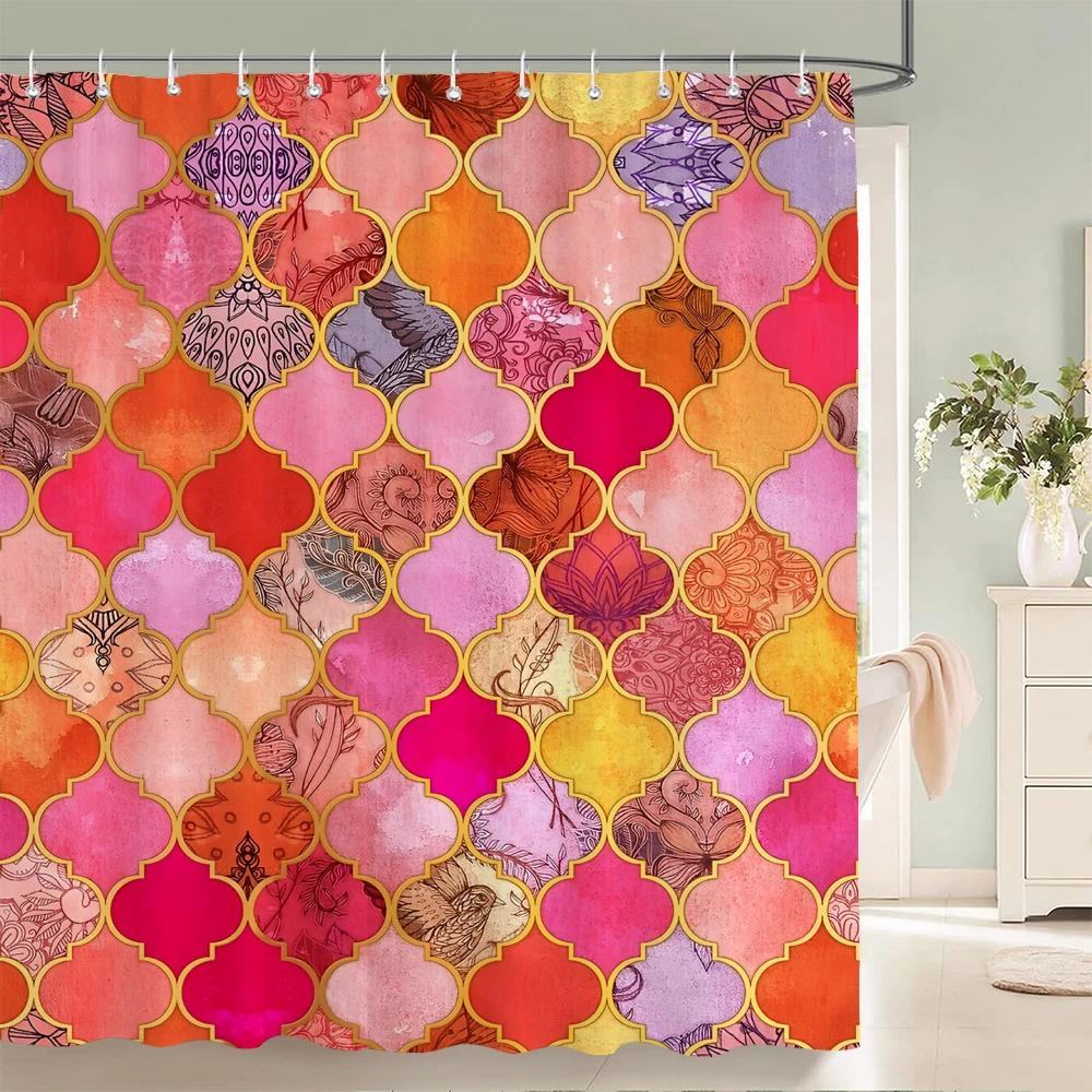 

1 Pcs Simple Patterned Polyester Shower Curtain Waterproof Fabric, Thickened Mildew Polyester Bathroom Partition Curtain W60H190(CM)-1 Pcs