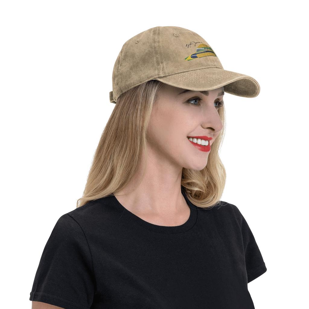 Vintage Ayrton Senna Brazil Helmet Baseball Caps Men Women Distressed Denim Sun Cap  Outdoor All Seasons Travel Soft Caps Hat