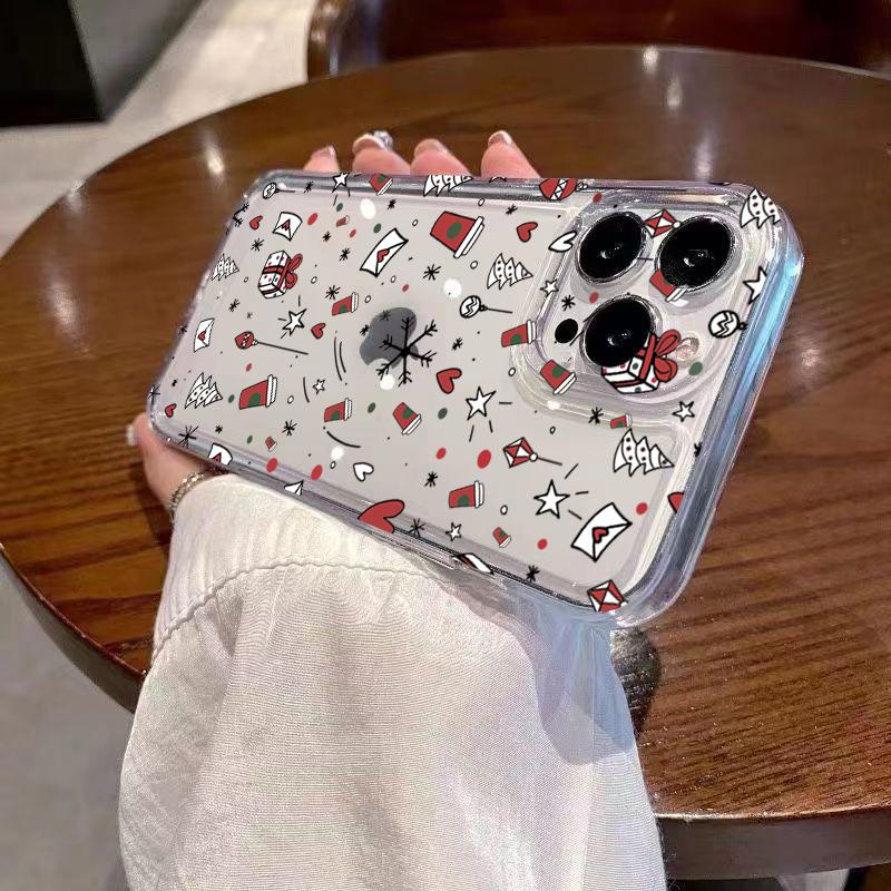 Case For Xiaomi Mi 14 13 12T 13T 11T Pro 11 Lite 5G NE Poco X6 F6 F5 X5 M6 Pro Luxury Cartoon Christmas Transparent Phone Cover