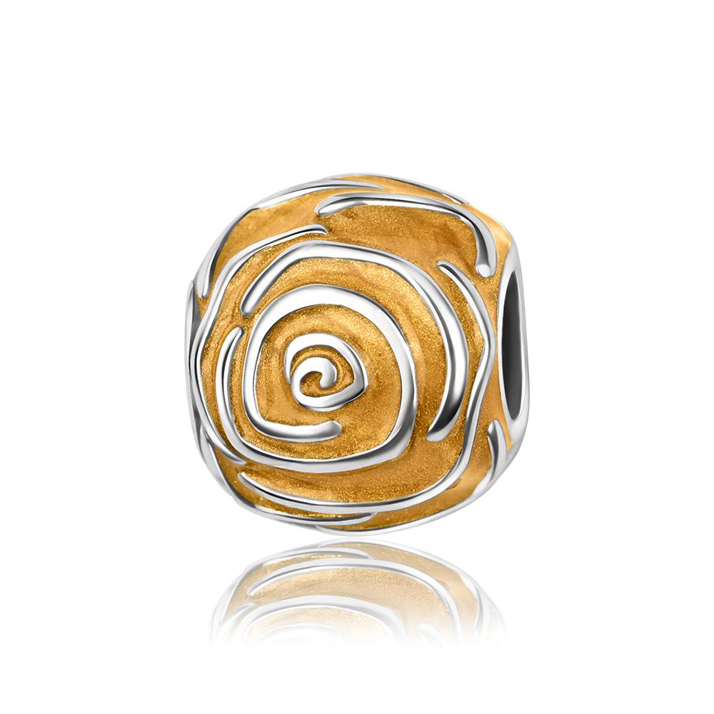 Романтичный Металлический Шарм в Форме Сердца и Круглый Красный, Розовый, Желтый Розы Подходит для Браслета-Браслета Женский Аксессуар Элегантный Модный Красивый Милый Изысканный