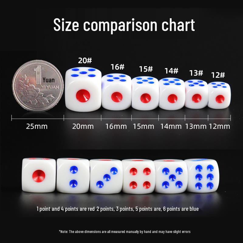 Red/Blue 6-Sided Acrylic KTV Dice for Casual Entertainment