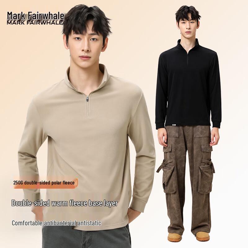 Mark Huafei Men's Warm Fleece Long Sleeve T-Shirt