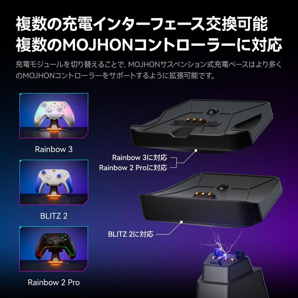 BIGBIG WON Controller-Ladestation kompatibel mit Rainbow Rainbow 2 BLITZ2 TMR BLITZ2 ALPS und Dynasty Warriors ORIGINS Limited Edition Modell Basis, 3,