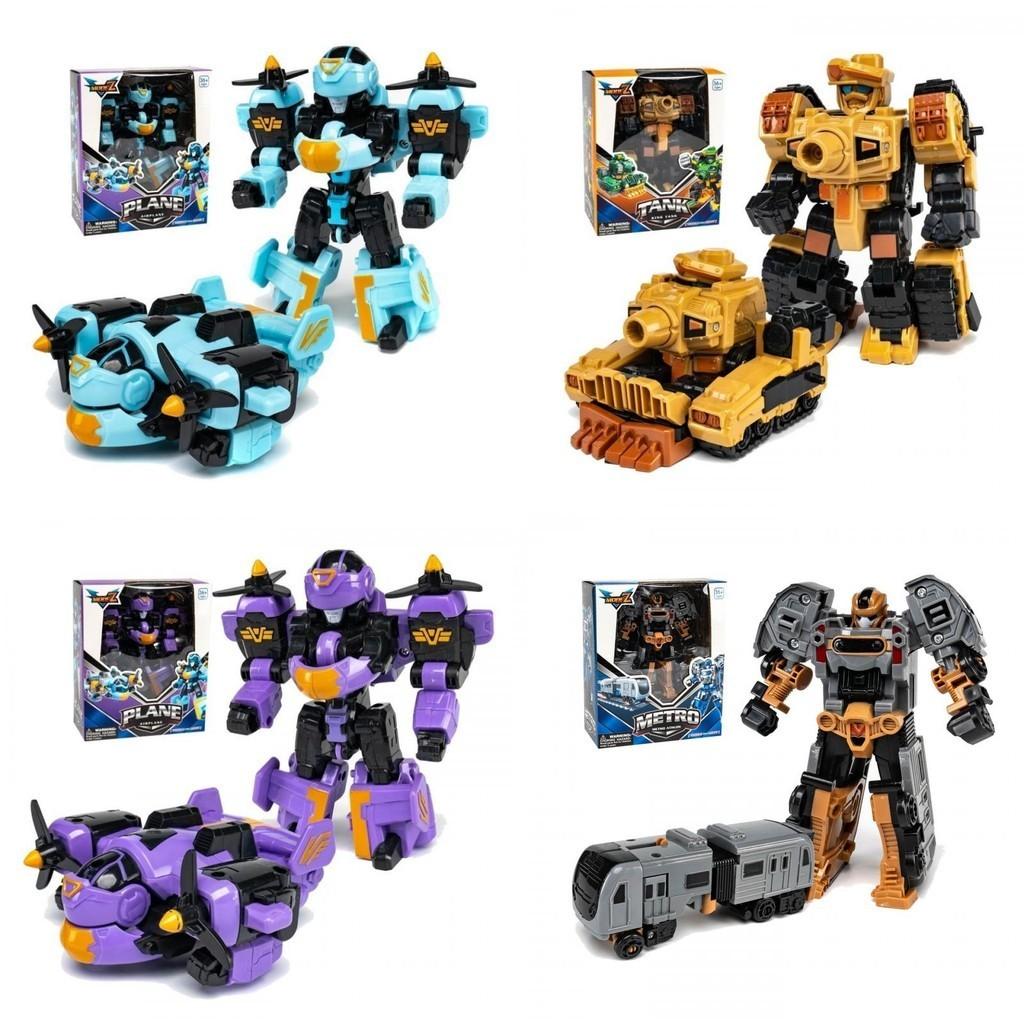 Transforming Car Robot Mech Action Figure Toy Cartoon Collectible With Puzzle Assembly Plastic Material