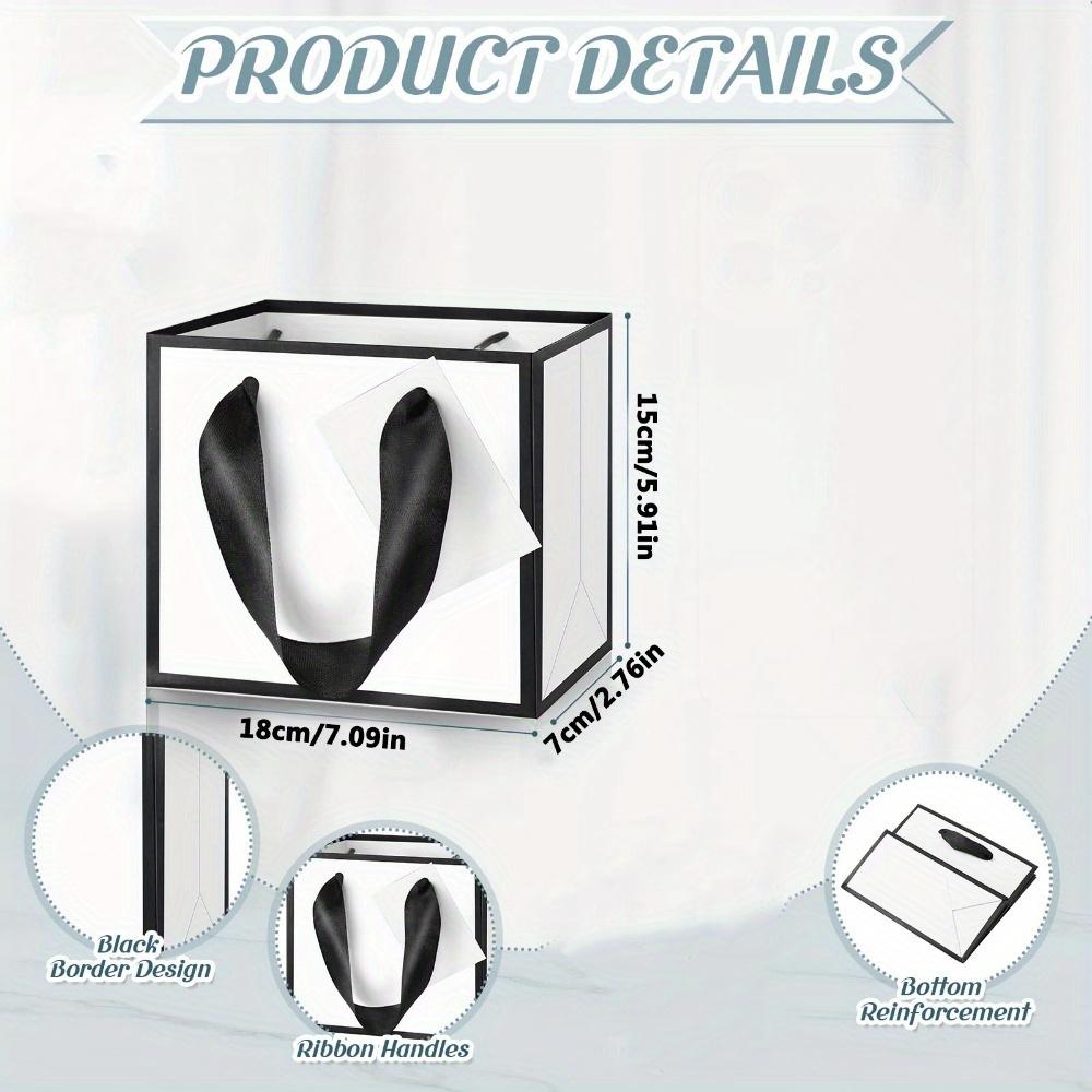 15pcs Mini White Paper Gift Bags with Handles Perfect for Wedding Favors Birthday Parties Mother's Day Valentine's Day Presents Jewelry Making Display