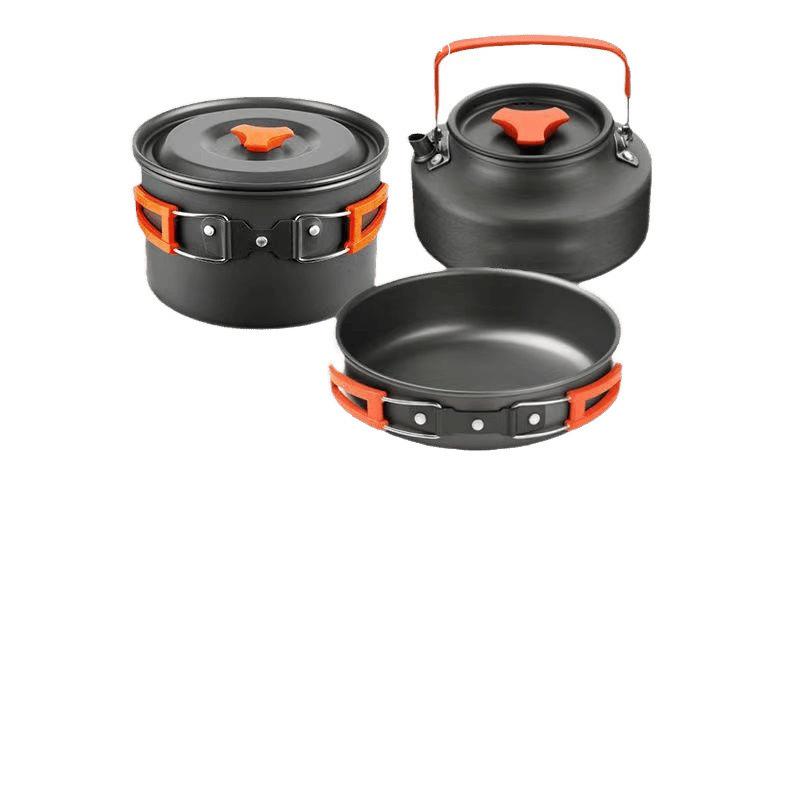 Portable Outdoor Camping Cookware & Kettle Set