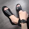 Mode Herren Sandalen Sommer Neu Designer Kuhleder Strandschuhe Männlich Mode Lässig Schwarz Römischer Stil Sandalen Schuhe Mann