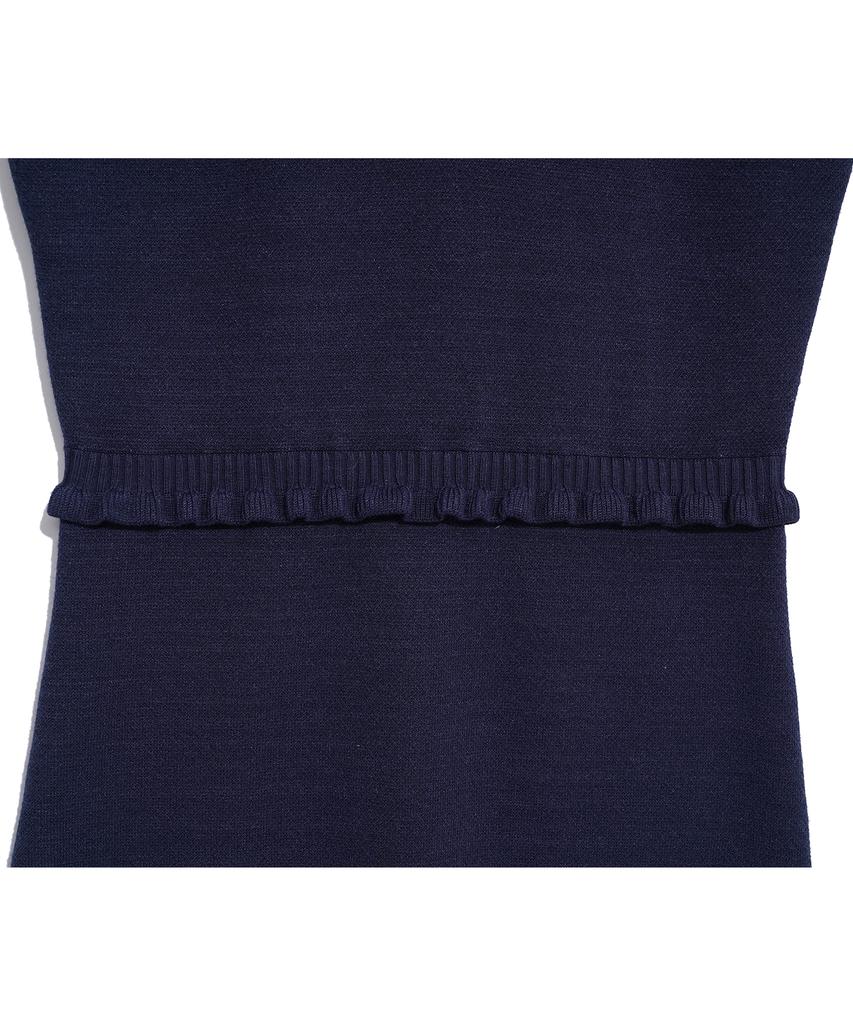 High School Disco Heart Ruffle Knit Ops_Navy
