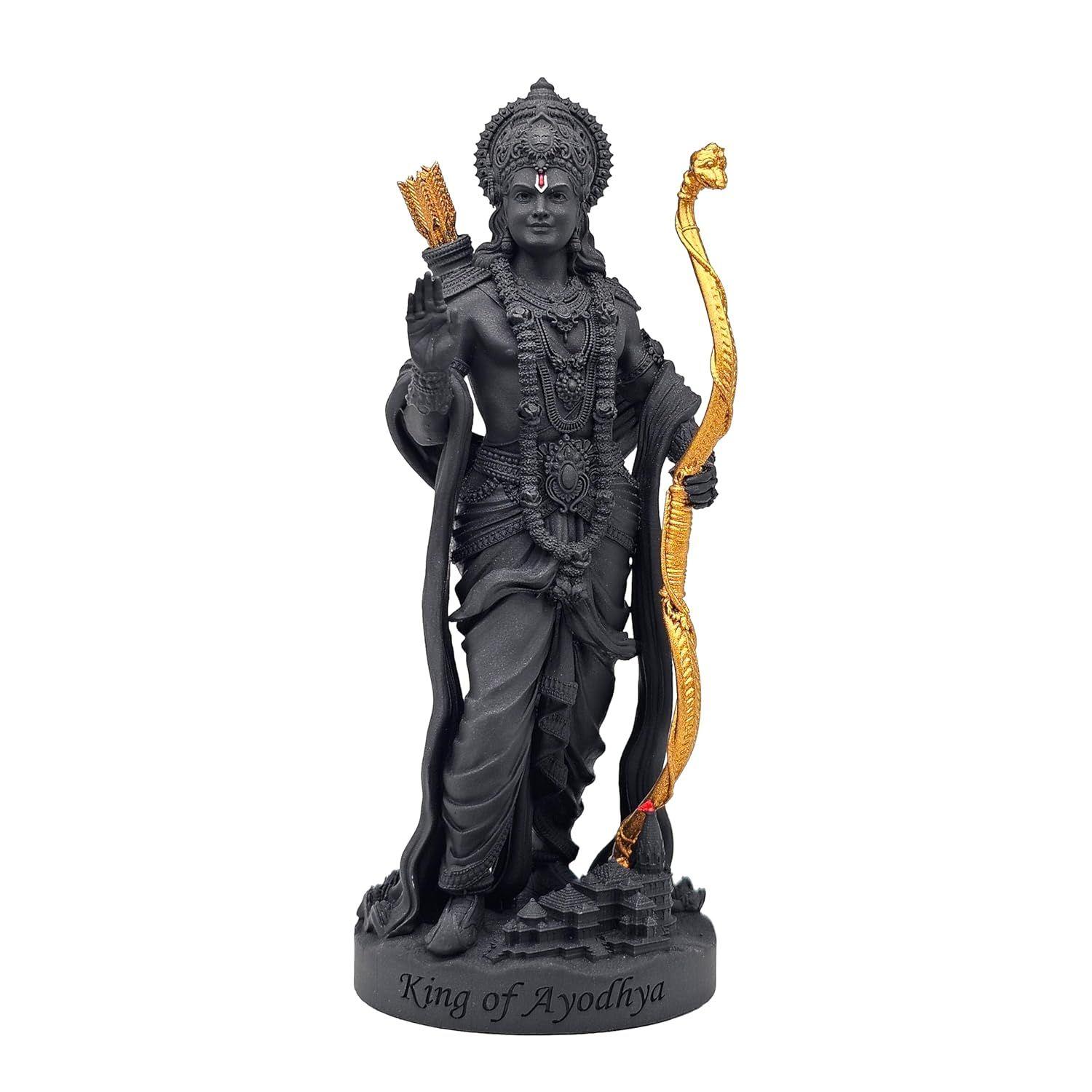 

Король Айодхьи Рам Мурти, Высота 12,7 см, Черный, 3D-печать, УФ-смола, Индуистская религиозная икона Шри Рам Лаллы Айодхьи чёрный