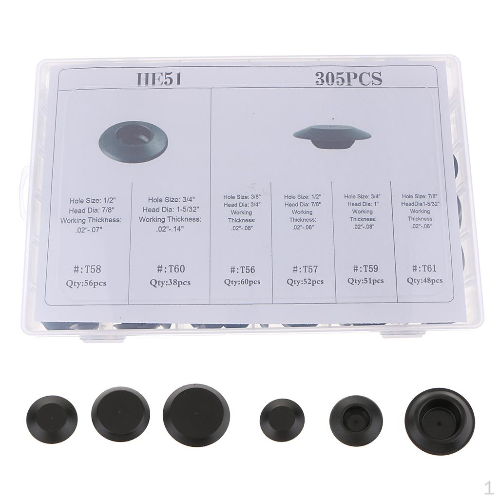 

305 Pieces, 6 Kinds of s, Body Hole Plugs, Set