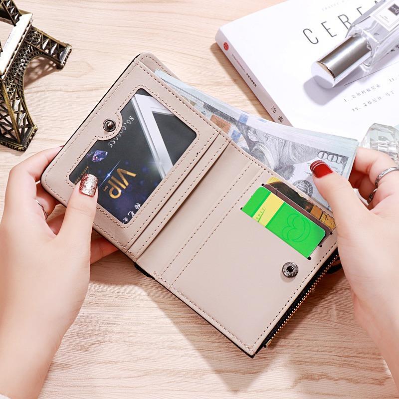 Small Wallet Women's Short Style 2025 New Style Simple and Fresh Student Zipper Buckle Folding Change Clip
