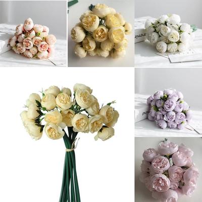Seide Emulational Pfingstrose Teerose Brautblumen Brautstrauß Kunstblumen Hochzeitsdekoration