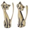 Cat Ring Holder Cat Statuette Style Zinc Alloy Sturdy Durable Retro Style Glossy Ring Organizer for Rings Jewelry