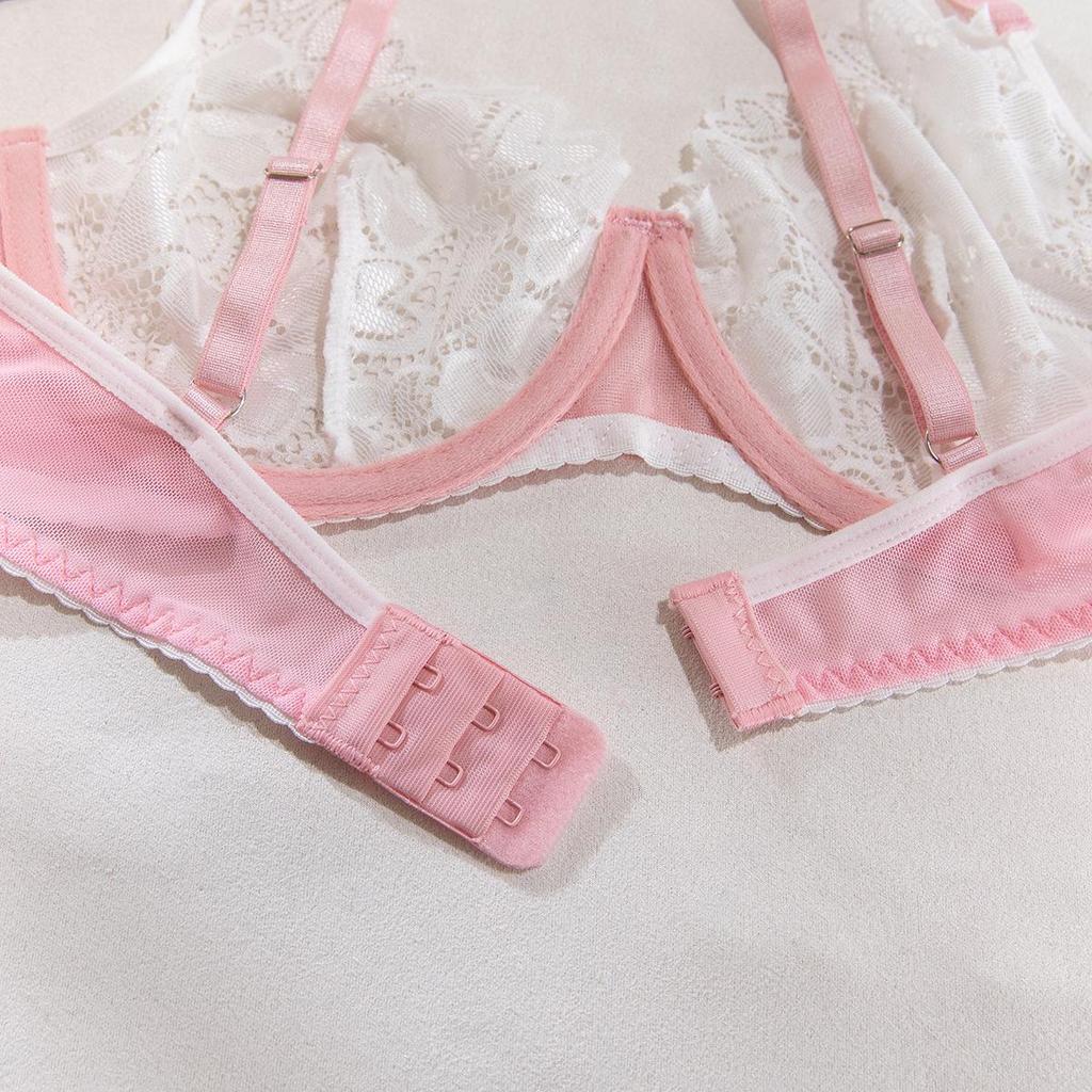 Sexy European & American Lace Mesh Nurse Costume Lingerie Set