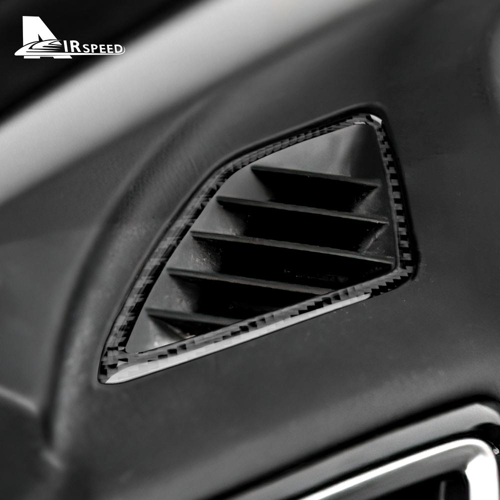 Real Carbon Fiber For Mazda 3 Axela 2014 2015 2016 2017 2018 LHD RHD Car Dashboard Both Side Air Outlet Accessories Sticker gbmqn50