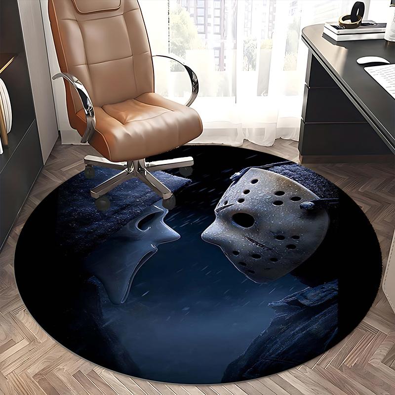 Ghostface Mask,Hockey Mask Chair mat Round Rug Office carpet, Non slip, Suitable for Living Rooms, Bedrooms,Decor1205725a