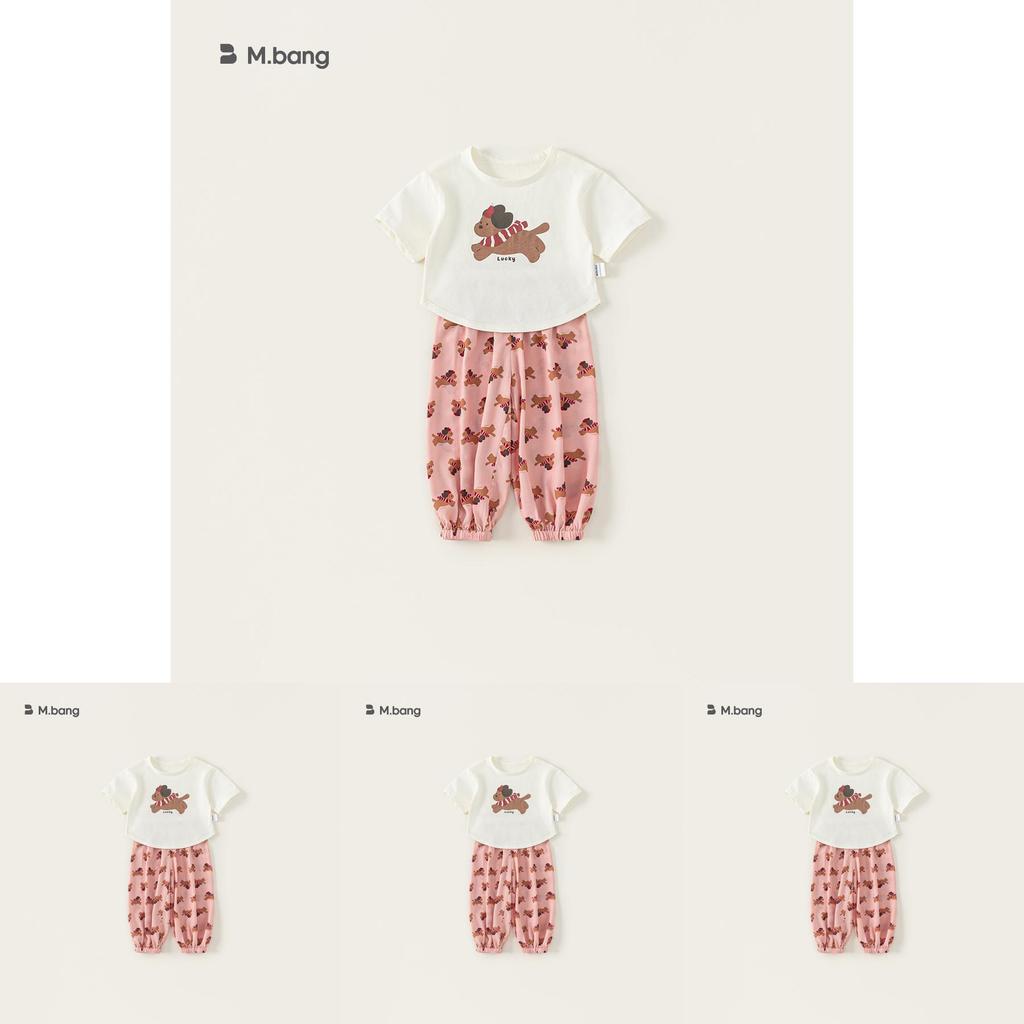 Sommerlicher Baumwoll-Cartoon-Print Zweiteiler für Mädchen im Alter von 3 bis 8 Jahren