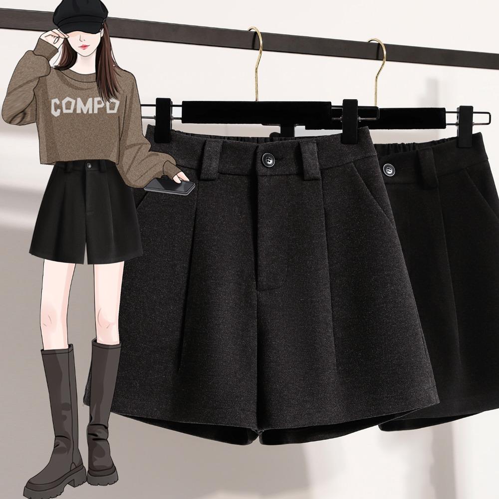 DIMANAF Plus Size New Women Shorts Pants Loose Casual Elastic Waist Fashion Lady Thick Winter 2025