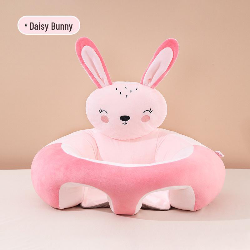 

Мягкий обучающий стульчик для младенцев с рисунком - Портативное силиконовое сиденье с защитой от падений и плюшевая игрушка 20cm