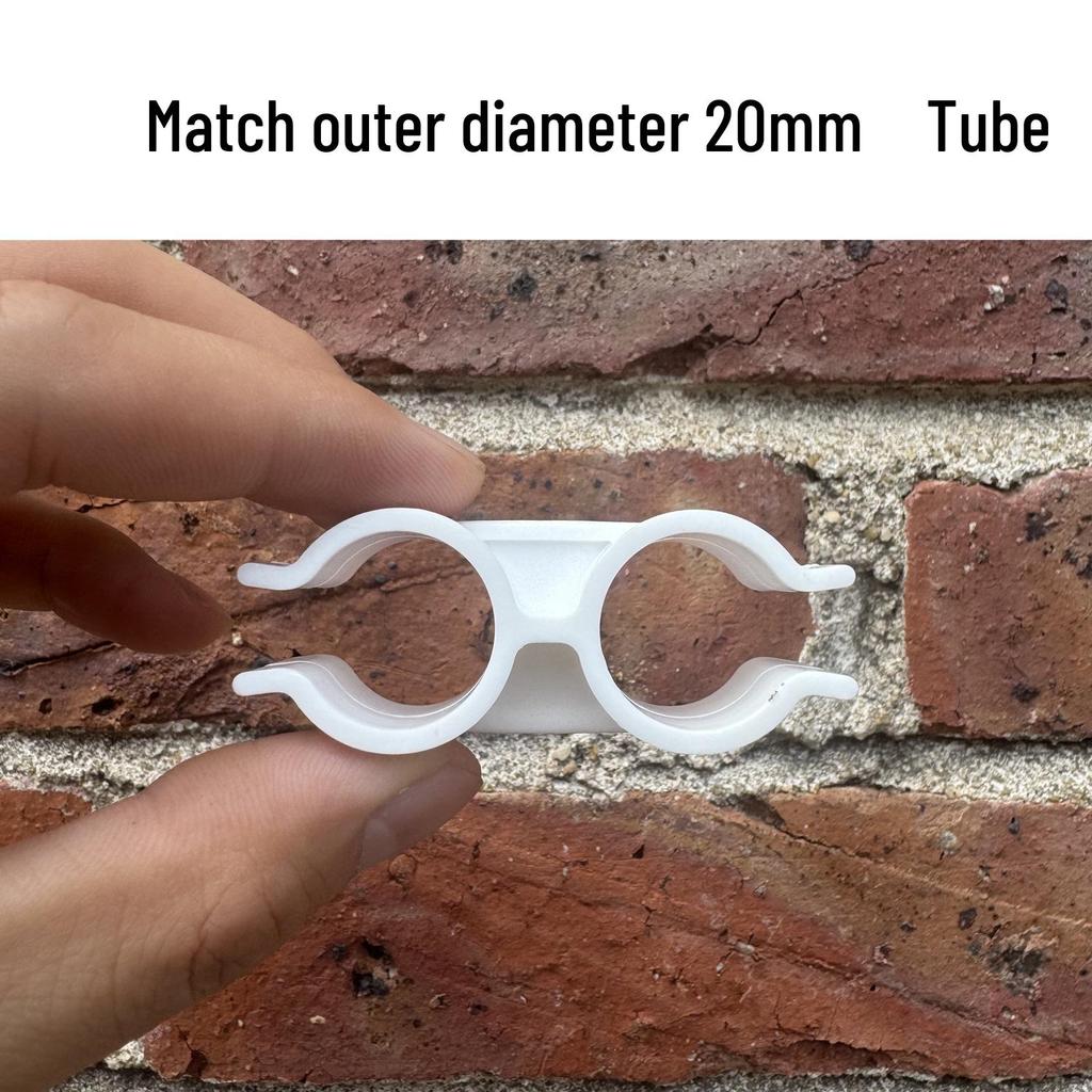 Dual-Use H-Type PVC Double Pipe Clamp with Butterfly Clip for Side-by-Side Mounting