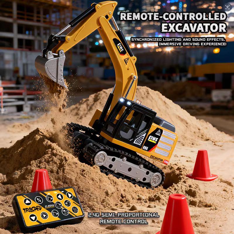 In Stock 1/64 Desktop Excavator Remote Control Mini Engineering Vehicle Series 2.4G Rc Decompression Toy Boy Excavator Mini Rc C