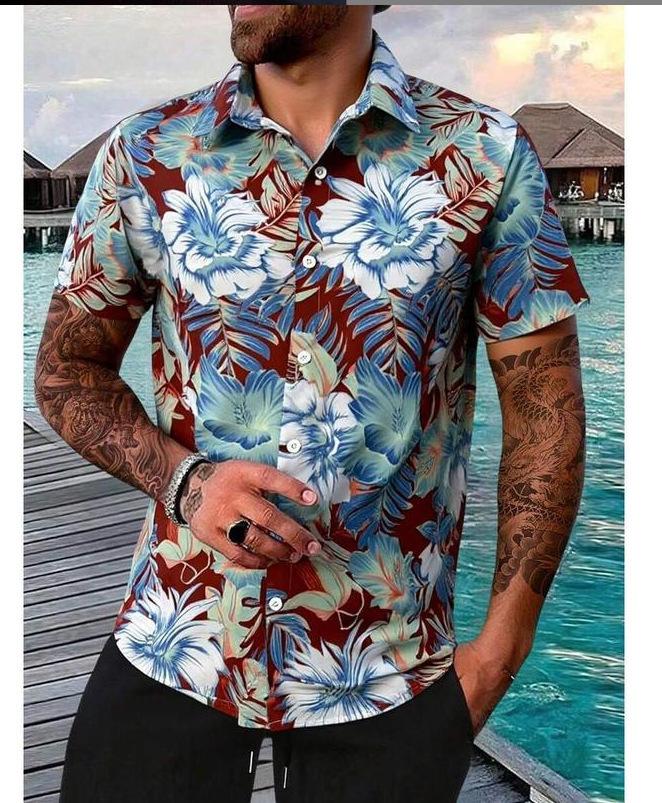 Spring and summer new fashion men's clothing men's short-sleeved shirt top cardigan source factory quick-drying short sleeves