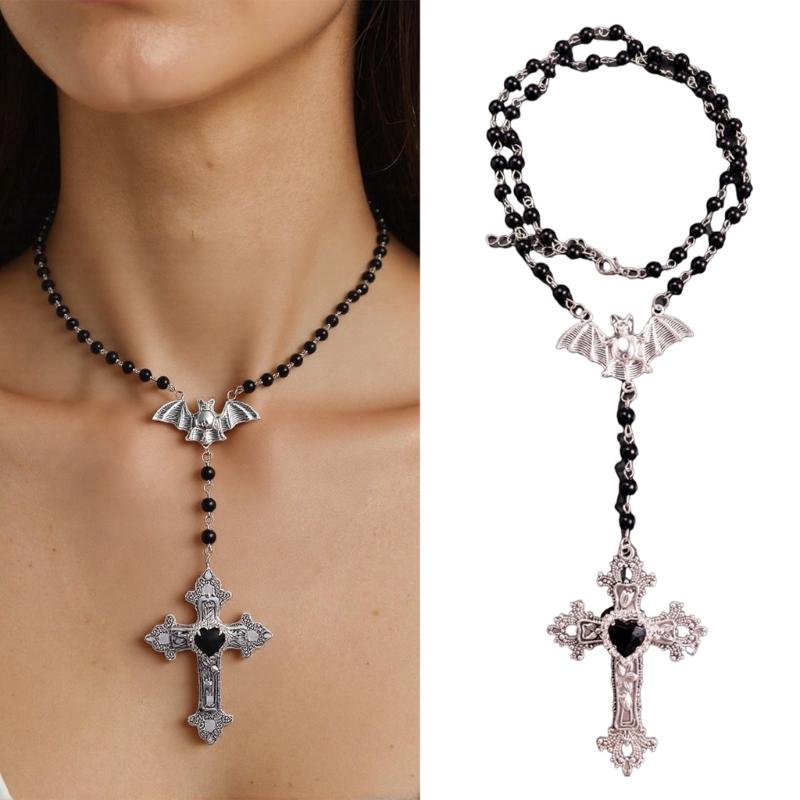 Elegant Beads Necklace Gothic Religious Necklace Pendant Necklace Neck Jewelry Modern Jewelry Present for Man and Women