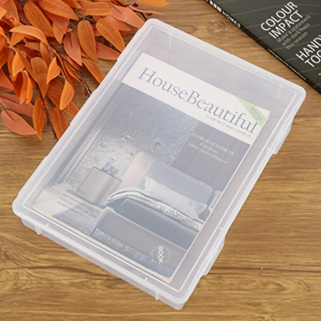 3-Pack A4 File Organizer Boxes, Clear Plastic Rectangular Desk Storage with Flip Lid, Multi-Purpose Non-Waterproof Document Box