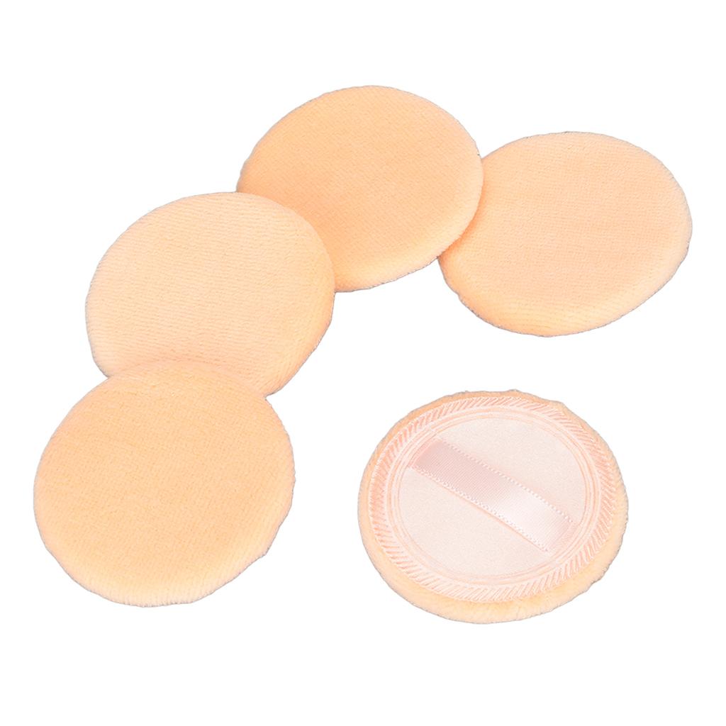 5Pcs Powder Puff Soft Texture Washable Good Powder Grasping Three Colors Available Face Makeup Powder PuffOrange