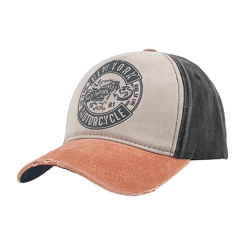 York Motorcycle New Printed Mens Baseball Hat Breathable Sun Korean Protect