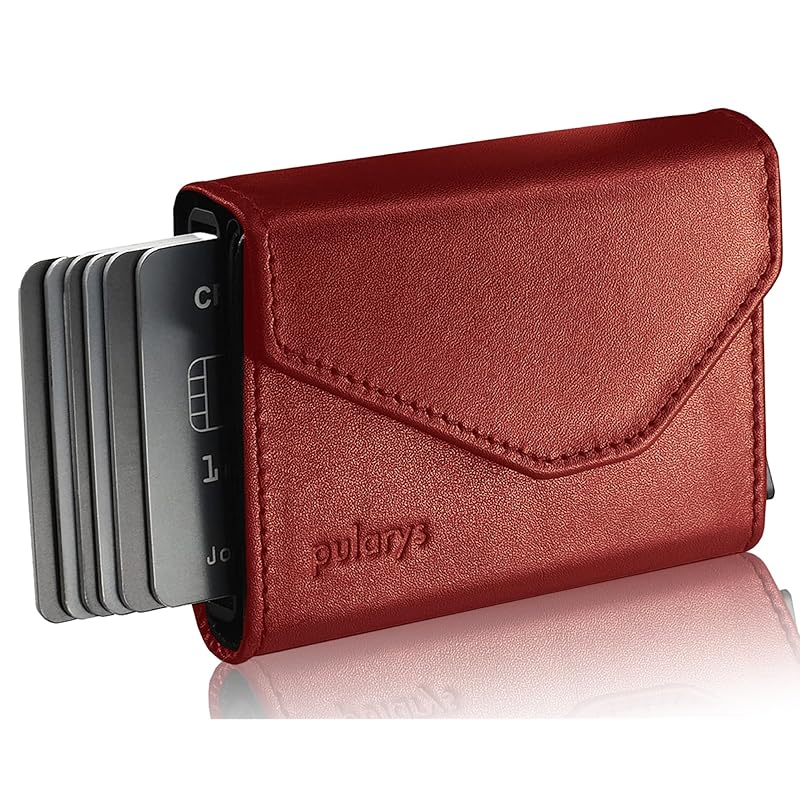 

[Genuine leather luxury Incredible storage capacity in palm size] pularys compact wallet mini wallet wallet mini wallet RAVEN RFID wallet (Orange)