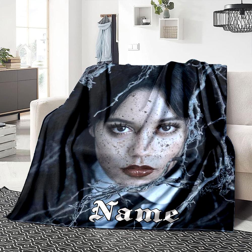 Custom Name Musician Purple Frame Party Blanket For Couch Bed Plush Cozy Fuzzy Blanket Super Soft Warm Blankets For Fall And Winter 0916164