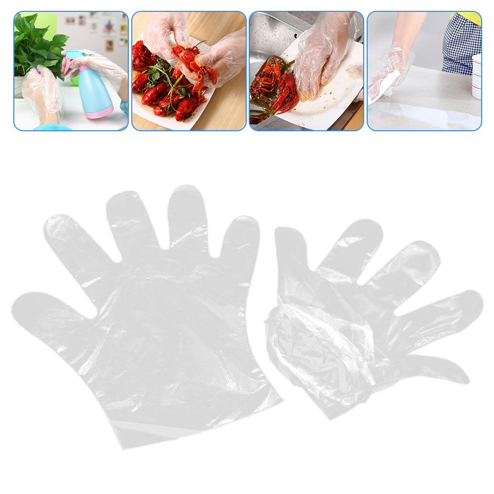 300pcs Disposable Glove Plastic Clear Glove Food Preparation Safety for Restaurant Kitchen Cooking BBQ