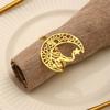Pack of 2 Napkin Rings Christmas Moon and Star Napkins Holder Metallic Napkin Buckle Sophisticated Plating Accessories