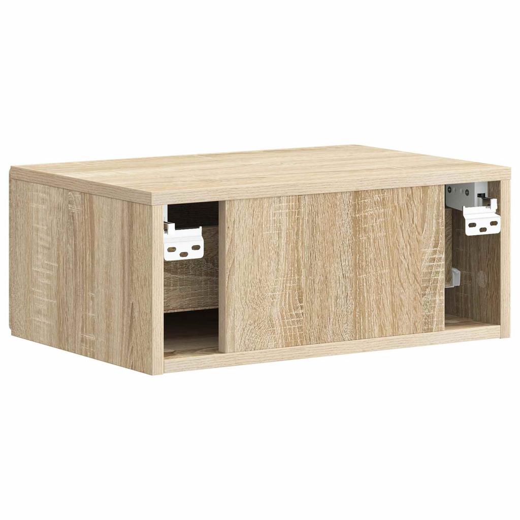 Wall Mounted Nightstand Sonoma Oak 49 x 34.5 x 20 cm