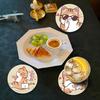 6Pcs Cute Wooden Cat Coaster, Cartoon Heat Insulation Mats for Table, Non Slip Drink Coasters for Coffee Cups