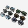  New Fashion Square Sunglasses Men Punk Shades UV400 Retro Metal Trending Gradient Women Sun Glasses