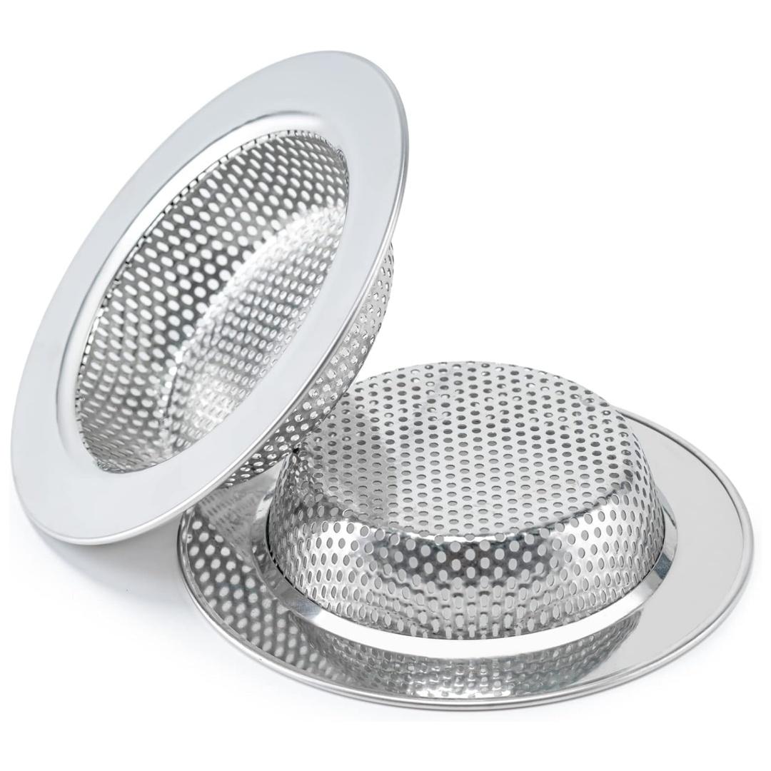 

2 шт. Сетчатый фильтр для раковины для большинства кухонных раковин Сливная корзина серебряный