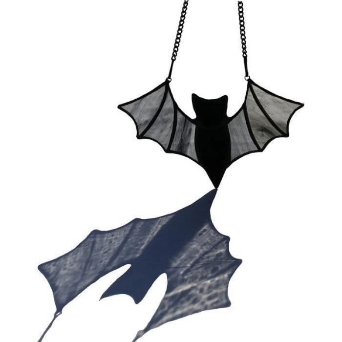 Décorations chauves-souris - AIMOONSA - Lot de 10 - Acrylique noir - Suspension fenêtre - Intérieur & extérieur