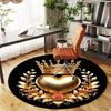 1pc Heart Crown Round Chair Mat Area Rug - Non-Slip, Floor Mat for Office, Bedroom, and Indoor Decor -1002208