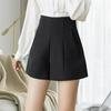Damen Anzugshorts mit hohem Bund, Vielseitig, Schwarz & Weitbeinige Hosen - Lässig, Schlankmachend, Lockere Passform für Frühling/Sommer 2024 Herbst/Winter.
