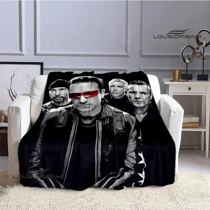 U2 Rock band retro Printed Blanket bed linings Flannel Warm Blanket Soft Comfortable Blanket Home Travel Blanket Birthday Gift