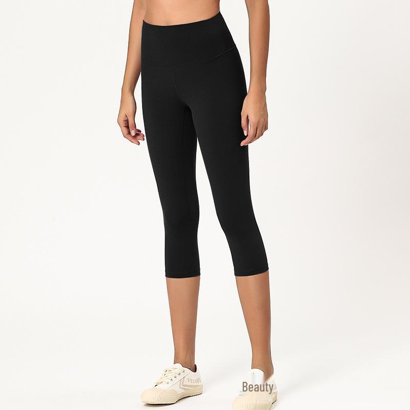 

Леггинсы для йоги с высокой посадкой Nude Feel - Длина 7/8, Матовые, Облегающие, Подтягивающие бедра, Слим-фитнес одежда M